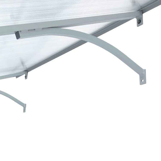 marquise de porte d'entrée STARK gris ondulé, 160x100x30cm 6mm polycarbonate