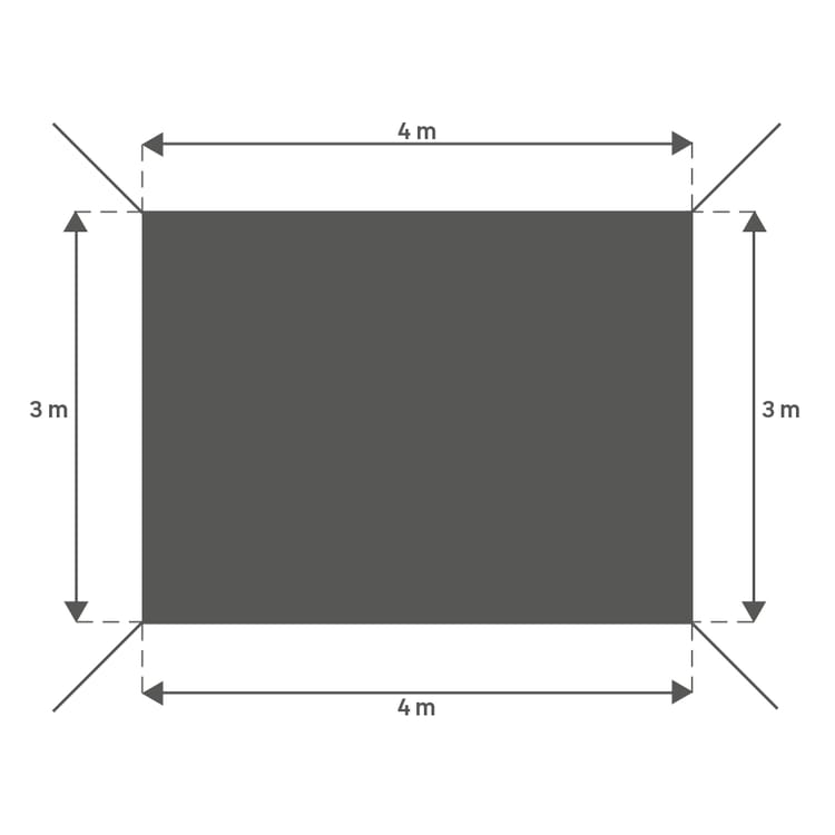 Voile d'ombrage polyester rectangulaire bleu L.400xl.295cm