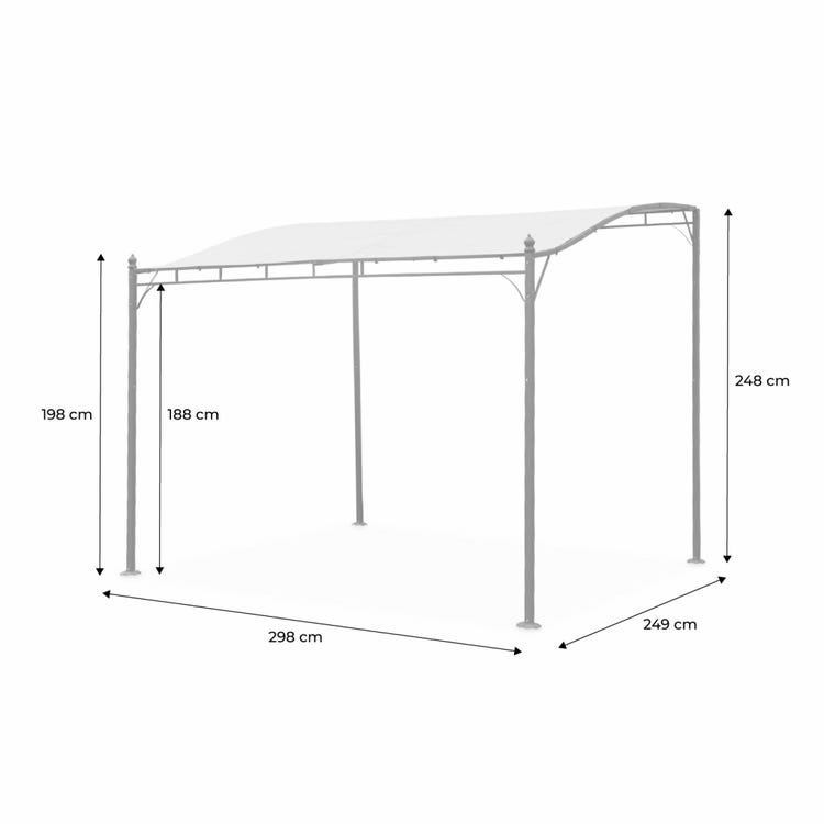 Pergola adossée Beige en Acier 7.5 m² 3x2.5m