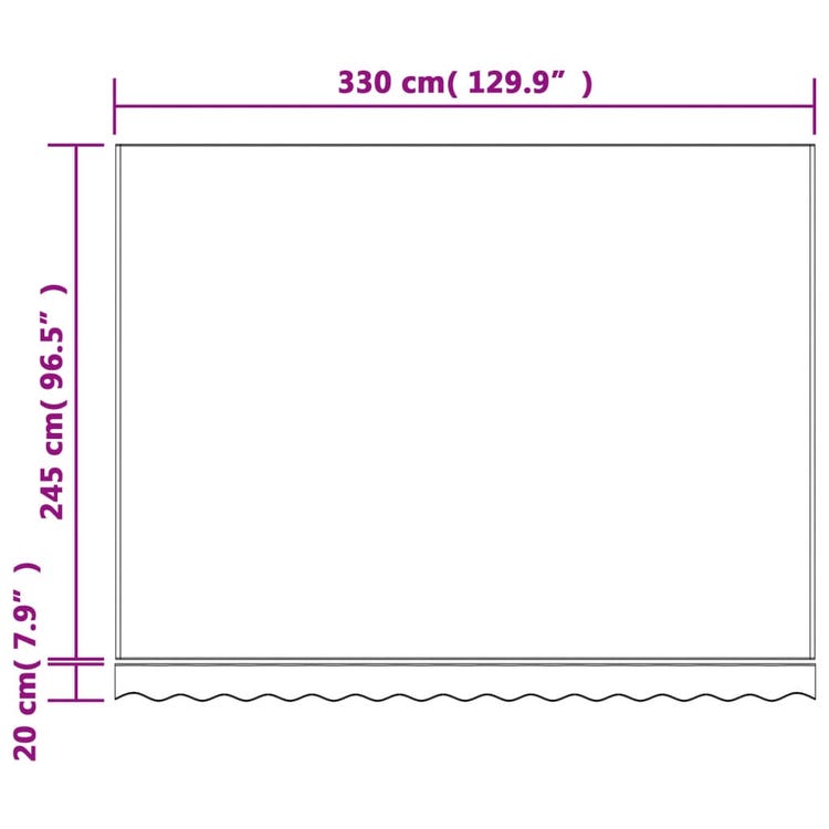 auvent toile pour terrasse 330x245cm blanc et rouge en tissu imperméable