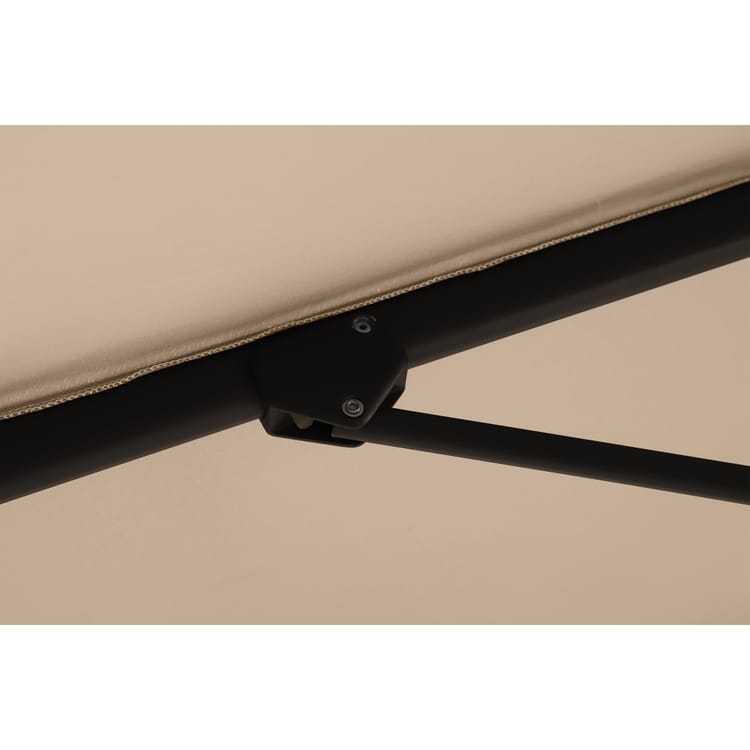 Parasol déporté rond taupe L.290 x l.290 cm