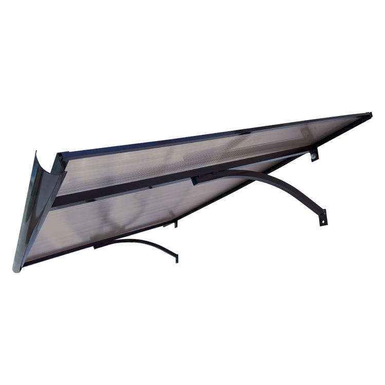 marquise et auvent de porte START marron, 160x100x30cm 6mm polycarbonate aluminium