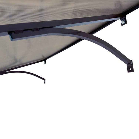 marquise et auvent de porte START marron, 160x100x30cm 6mm polycarbonate aluminium