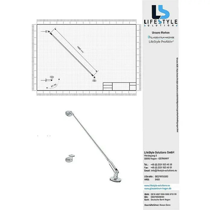 marquise aluminium verre Glaszen 190x90 cm