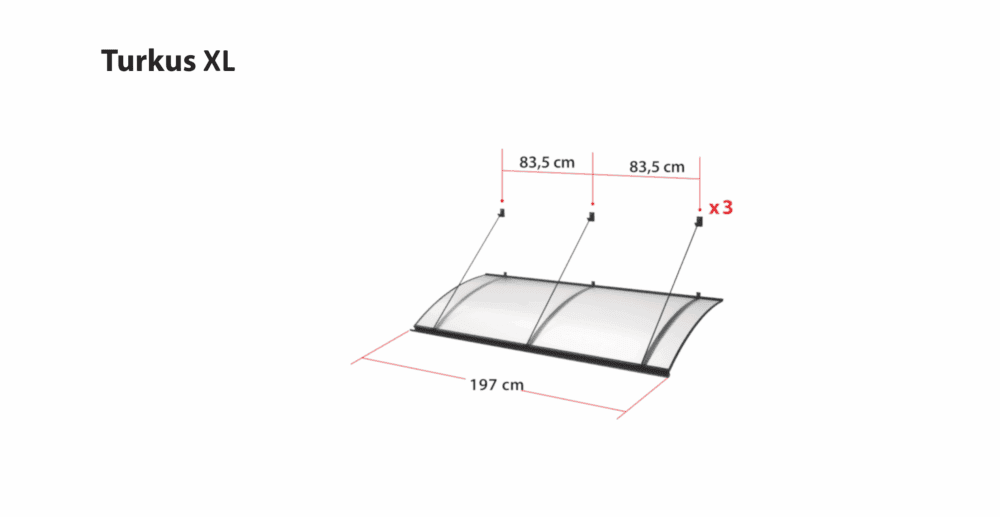 marquise moderne design ALU anthracite Turkus Xl 197x82