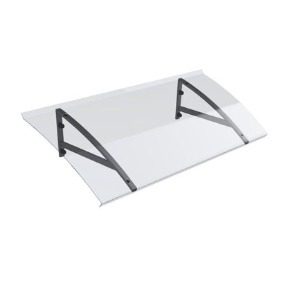 marquise moderne alu Arct anthracite bleu 102x44, polycarbonate solide
