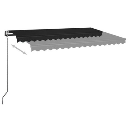 store banne manuel 5x3 m rétractable manuel avec  LED Anthracite