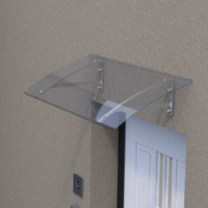 marquise moderne alu Arct anthracite bleu 102x44, polycarbonate solide