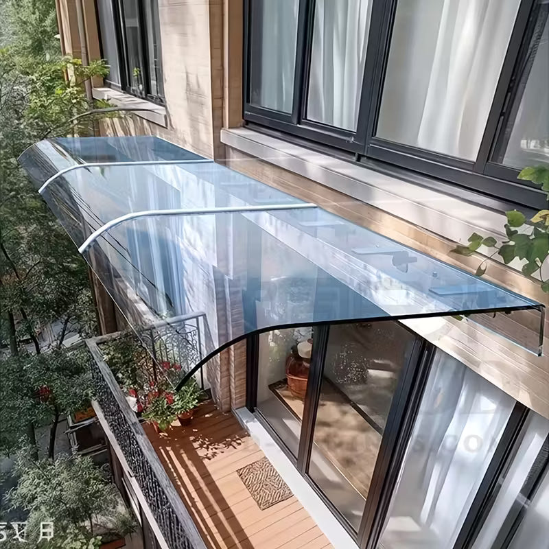 auvents et marquises de porte 100x40cm transparent en polycarbonate