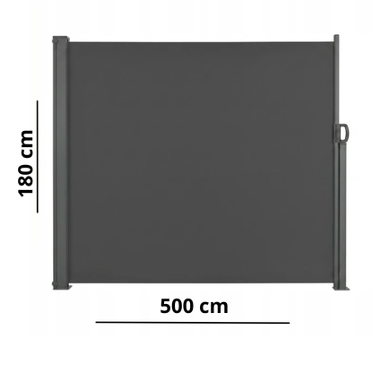 Auvent latéral anthracite 180x500 cm