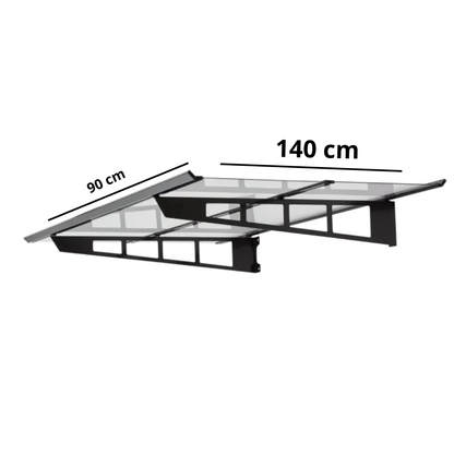 auvent aluminium moderne OSLO 140 x 90 cm acier inoxydable