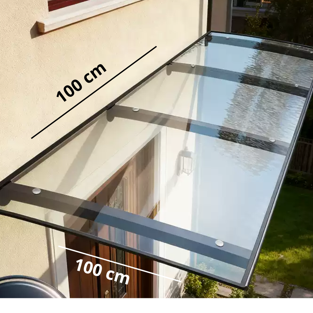marquise pour porte de garage 100x100cm