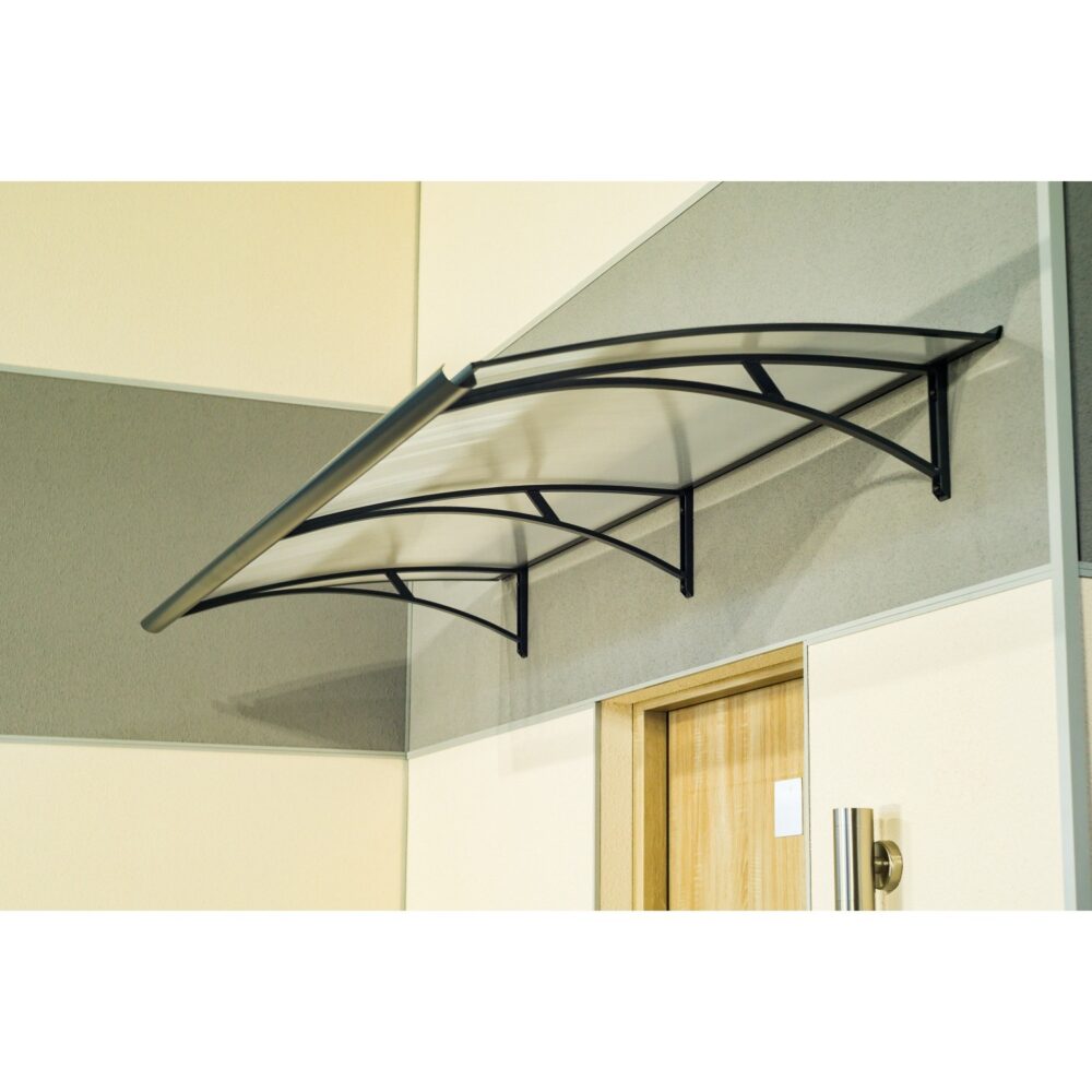 auvent de porte moderne ALU Largo XL 197x82, plaque acrylique transparente