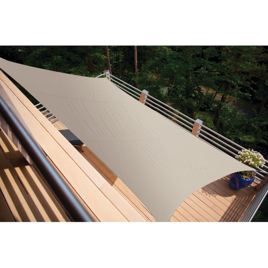 Voile d'ombrage polyester rectangulaire taupe L.400 x l.295 cm