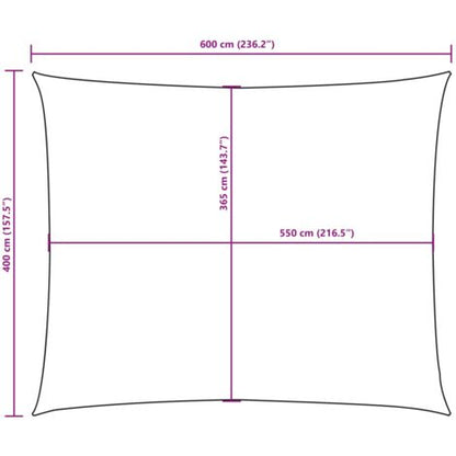 Voile d'ombrage rouge rectangulaire 4x6 m en tissu oxford traité UV