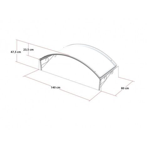marquise maison l.140 x H.23.5 x P.80 cm