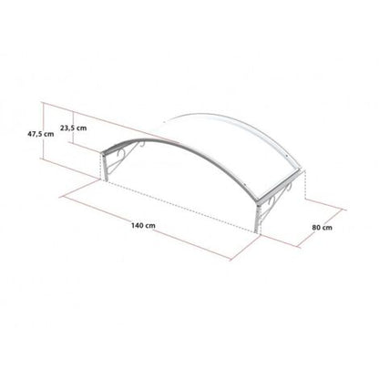 marquise maison l.140 x H.23.5 x P.80 cm