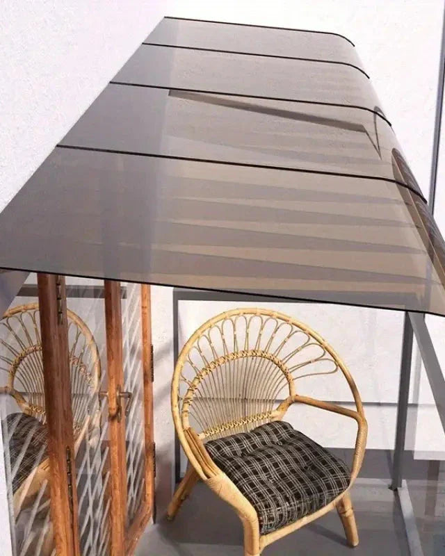 abri marquise auvent 60x40cm brun en polycarbonate