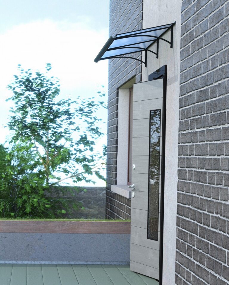marquise entree ALU anthracite Rumba XL 197x54, polycarbonate cellulaire