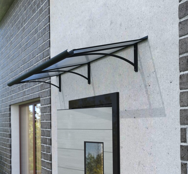 marquise entree ALU anthracite Rumba XL 197x54, polycarbonate cellulaire