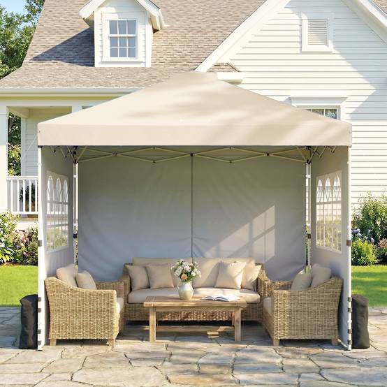 Tonnelle de Jardin 3x3m，Hauteur Réglable