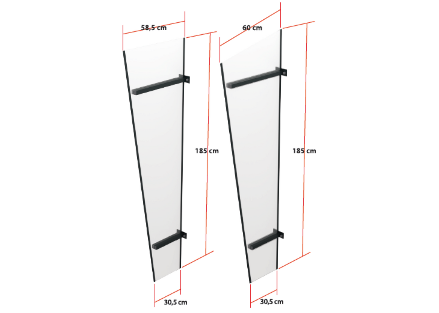 parois latérales pour pavillon de jardin 185 cm