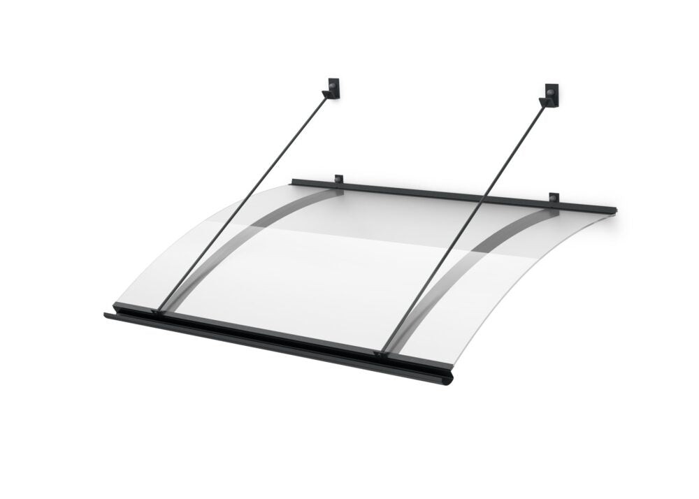 marquise moderne aluminium 120/160 cm - Métal & Polycarbonate Gris Anthracite