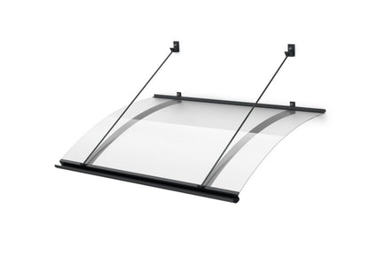marquise moderne aluminium 120/160 cm - Métal & Polycarbonate Gris Anthracite