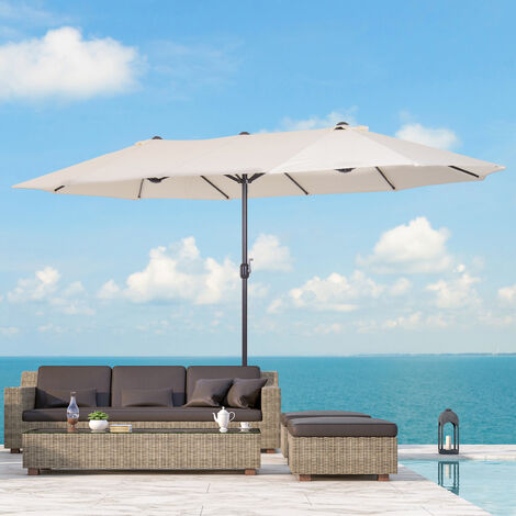 Parasol droit 455x270cm en acier et polyester