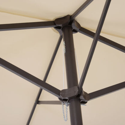 Parasol droit 455x270cm en acier et polyester