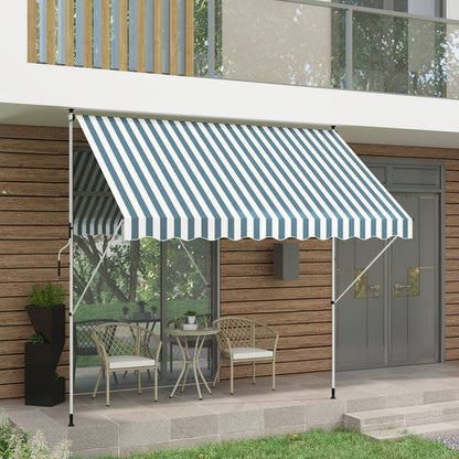 auvent balcon vert blanc 200 à 400cm