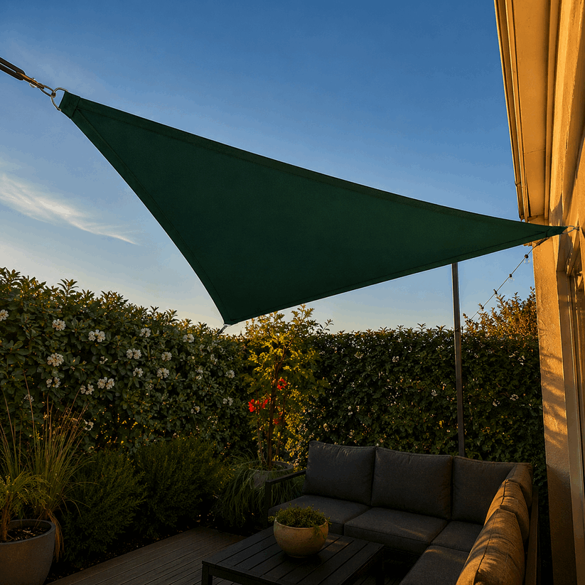Toile d'ombrage Triangulaire - vert sapin