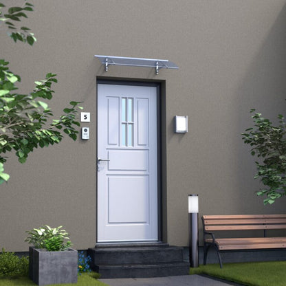 marquise moderne alu Arct anthracite bleu 102x44, polycarbonate solide