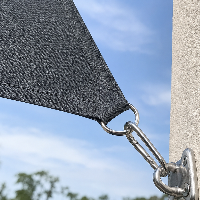 Voile d'Ombrage Carré Gris Foncé Imperméable Anti-UV