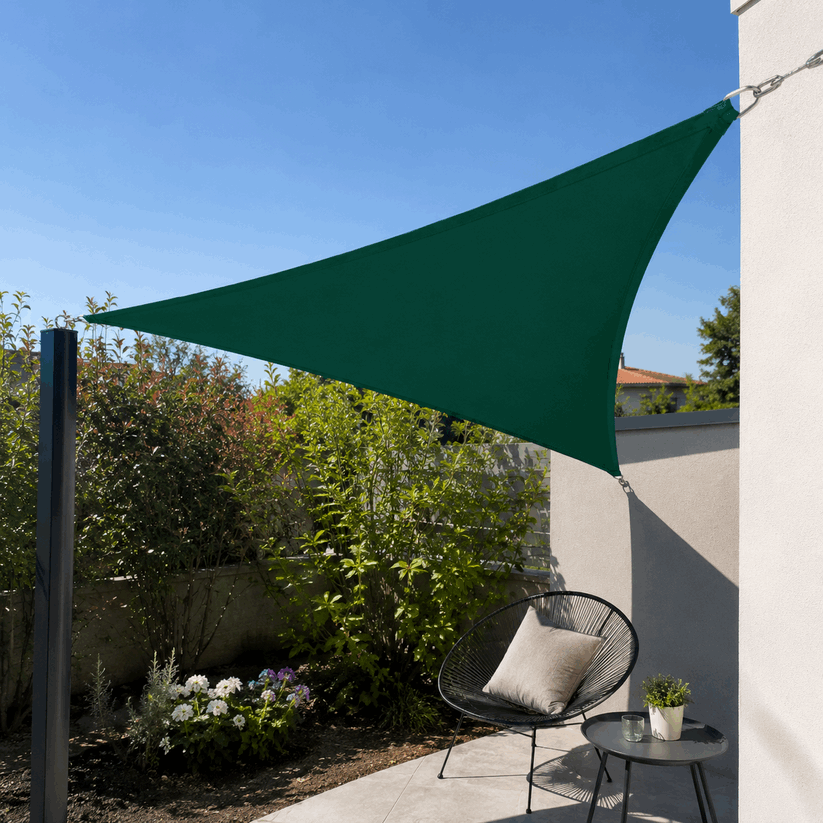 Toile d'ombrage Triangulaire - vert sapin