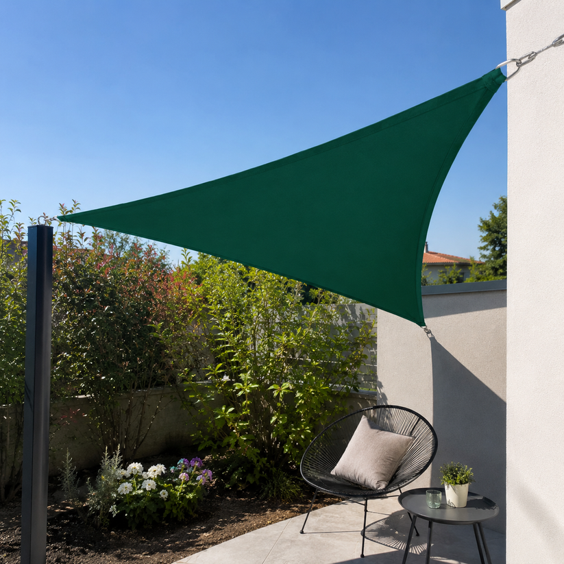 Toile d'ombrage Triangulaire - vert sapin