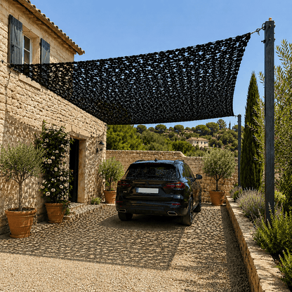 Filet de camouflage rectangulaire design camouflage noir 180g/m²