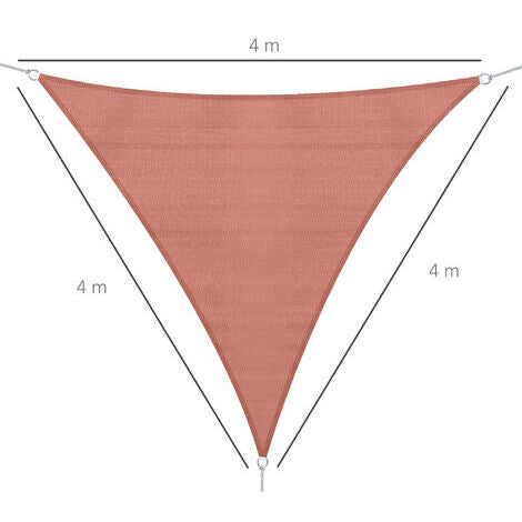 Voile d'ombrage triangulaire 4x4 m haute densité 185 g/m²