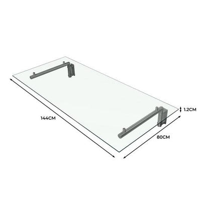 marquise en verre moderne 144cm x 80cm