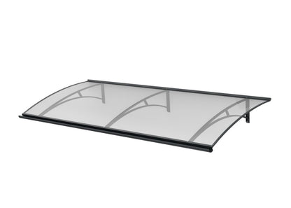 auvent de porte moderne ALU Largo XL 197x82, plaque acrylique transparente