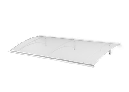 auvent de porte moderne ALU Largo XL 197x82, plaque acrylique transparente