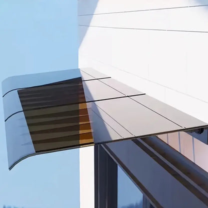 abri marquise auvent 60x40cm brun en polycarbonate