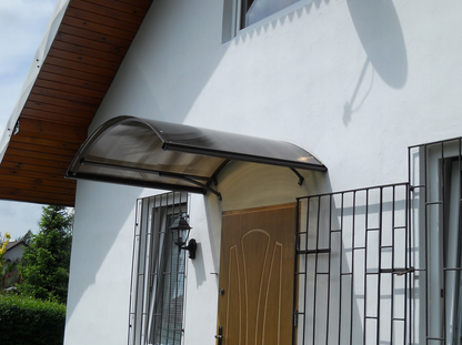 marquise maison moderne Aluminium Marquise Arch 90x140 Support marron