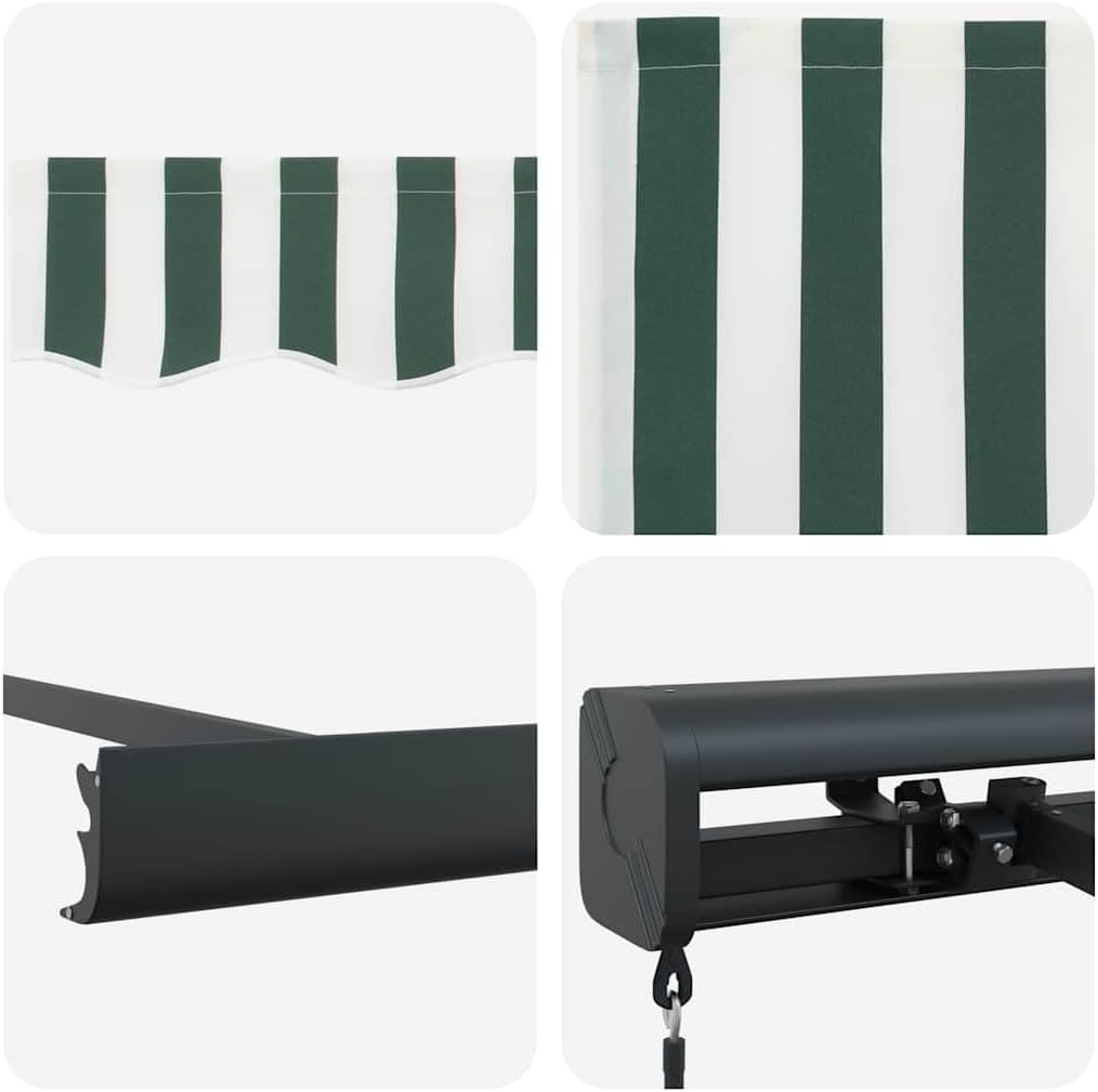 auvent balcon vert blanc 200 à 400cm