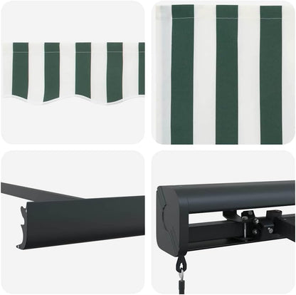 auvent balcon vert blanc 200 à 400cm