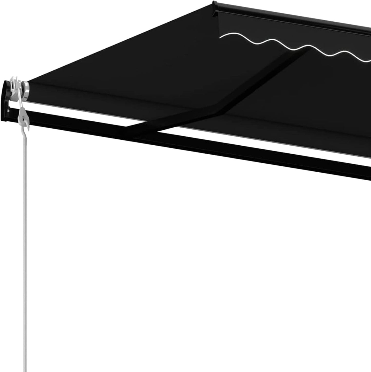 store banne manuel 5x3 m rétractable manuel avec  LED Anthracite
