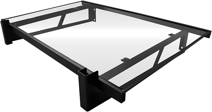 marquise moderne 120x80 cm – Polycarbonate – Supports en Fer Noir
