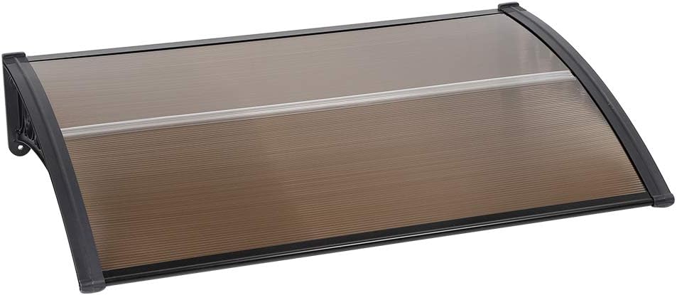 ancienne marquise de porte 80x60cm polycarbonate noir et marron