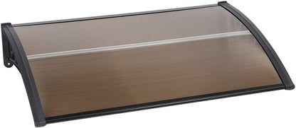 marquise de porte ancienne 80x80cm marron et noir en polycarbonate