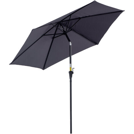 Parasol droit inclinable 2,6m en aluminium démontable – Tissu polyester imperméabilisé 180g/m²